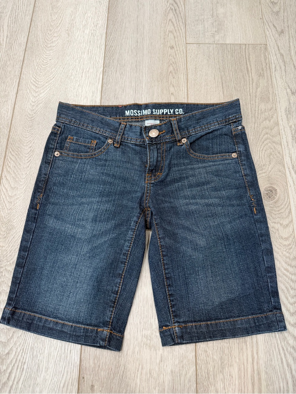 Mossimo Supply Co. Dark Blue Denim Bermuda Shorts